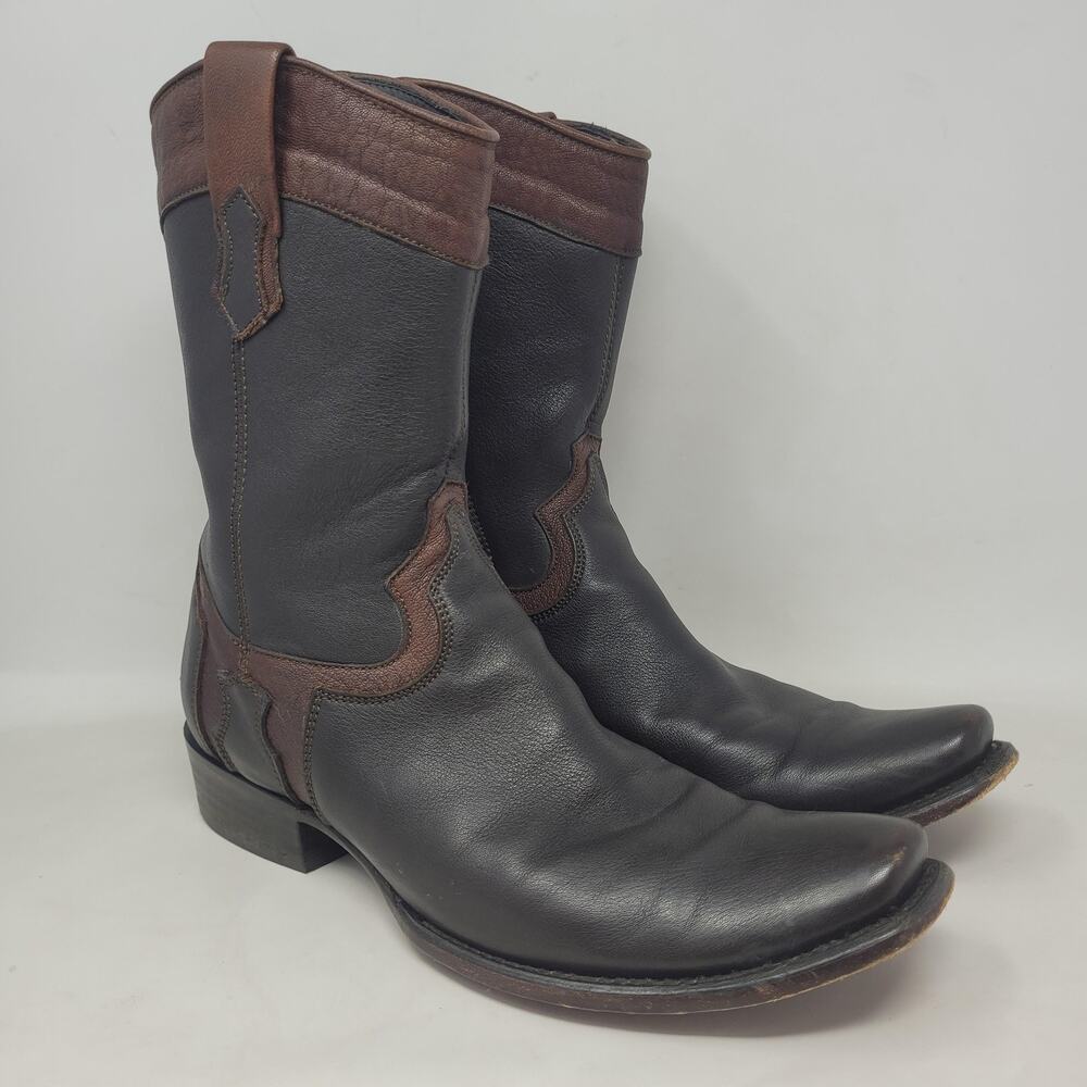 Cuadra Boots Mens 10 Brown Mocha Leather Western Cowboy Ankle Square Toe Rodeo